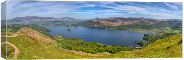 Cat Bells Panorama Canvas Print by Derek Beattie