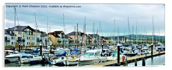 Serenity at Deganwy Marina Acrylic by Mark Chesters