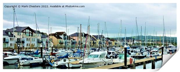 Serenity at Deganwy Marina Print by Mark Chesters