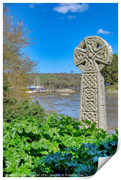The Mystical Celtic Cross Print by Roger Mechan
