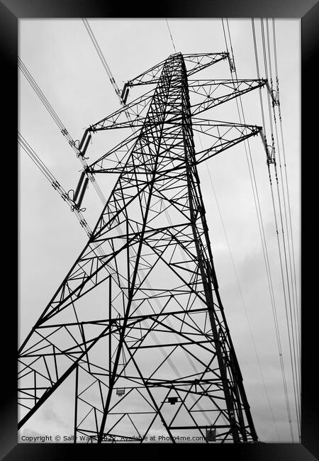 Perspective of pylon  Framed Print by Sally Wallis