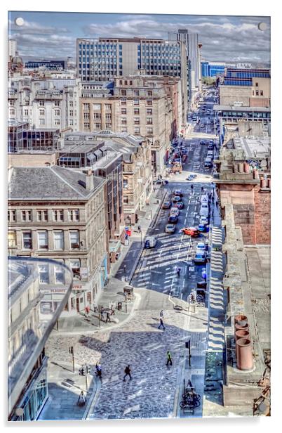 West Nile Street Glasgow Acrylic by Valerie Paterson