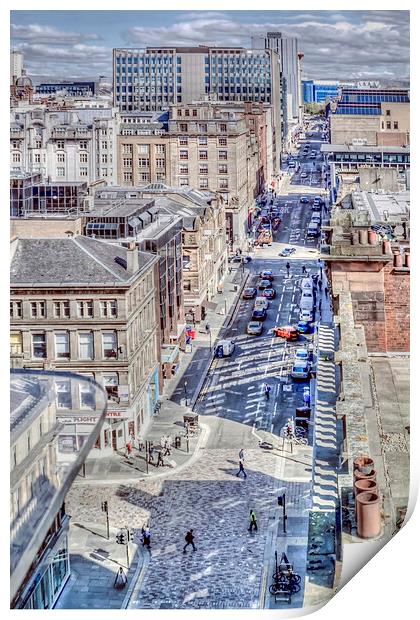 West Nile Street Glasgow Print by Valerie Paterson