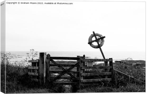 Beadnell Bay monochrome abstract Canvas Print by Graham Moore