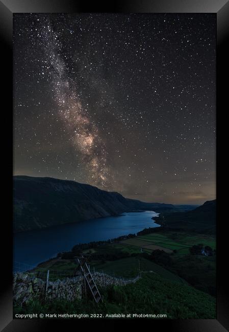 Milky Way over Wastwater Framed Print by Mark Hetherington