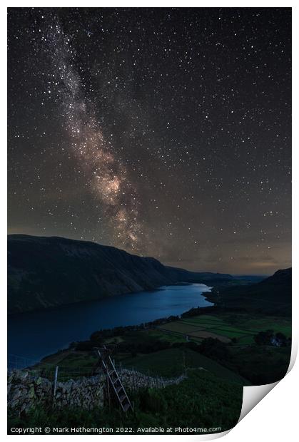 Milky Way over Wastwater Print by Mark Hetherington