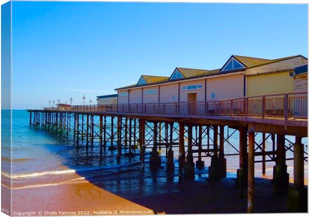 The Pier At Teignmouth Canvas Print by Sheila Ramsey