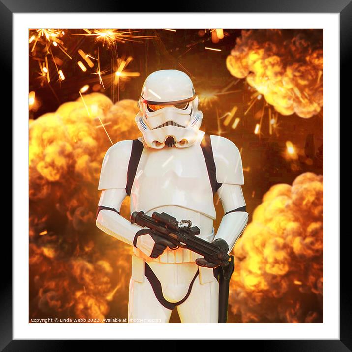 Stormtrooper  Framed Mounted Print by Linda Webb