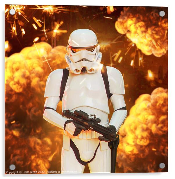 Stormtrooper  Acrylic by Linda Webb