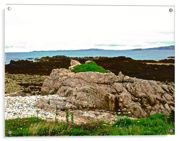 Rocky Shores of Inishowen Peninsula Acrylic by Stephanie Moore