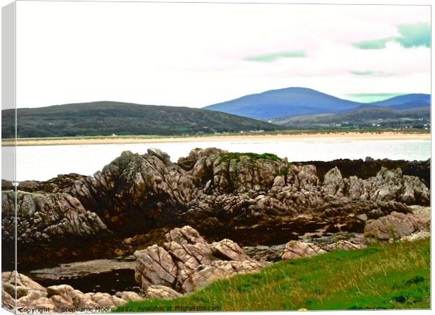 Rocks and mountains of Inishowen, Ireland Canvas Print by Stephanie Moore