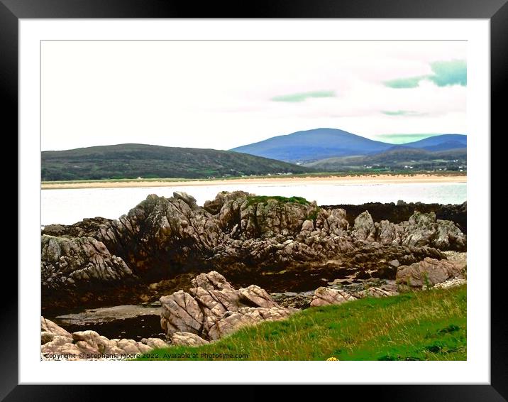 Rocks and mountains of Inishowen, Ireland Framed Mounted Print by Stephanie Moore