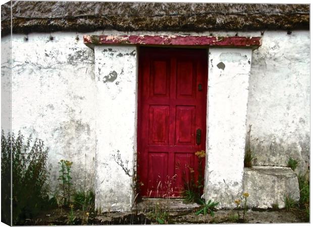 Red Cottage Door Canvas Print by Stephanie Moore