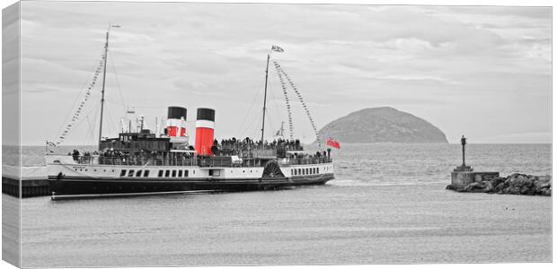 Paddle steamer Waverley at Girvan, South Ayrshire Canvas Print by Allan Durward Photography