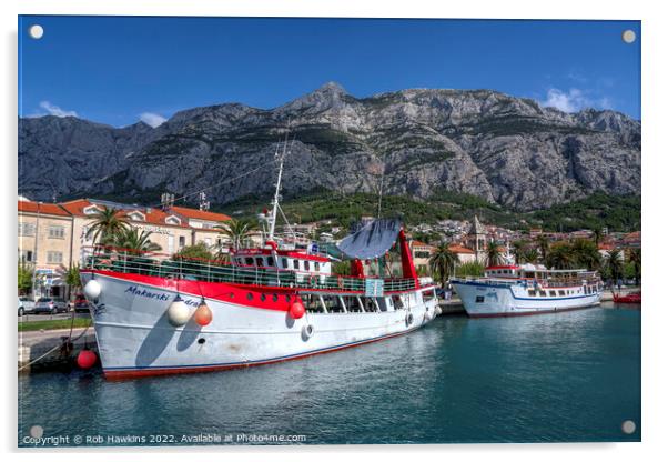 Makarska Ferries  Acrylic by Rob Hawkins