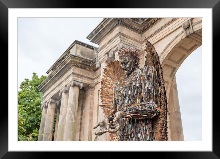 The Knife Angel sculpture Framed Mounted Print by Jason Wells