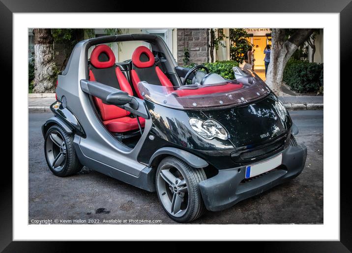 Smart convertible car Framed Mounted Print by Kevin Hellon