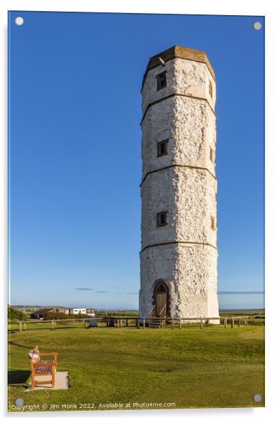 Old Flamborough Lighthouse Acrylic by Jim Monk