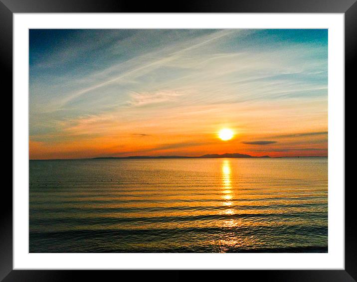 Isle of Arran Sunset Framed Mounted Print by Derek Beattie
