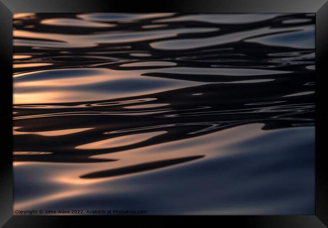 Water surface at sunset Framed Print by Simo Wave