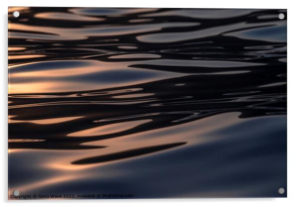 Water surface at sunset Acrylic by Simo Wave