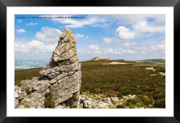 Stiperstones Outcrop Shropshire Hills Framed Mounted Print by Pearl Bucknall
