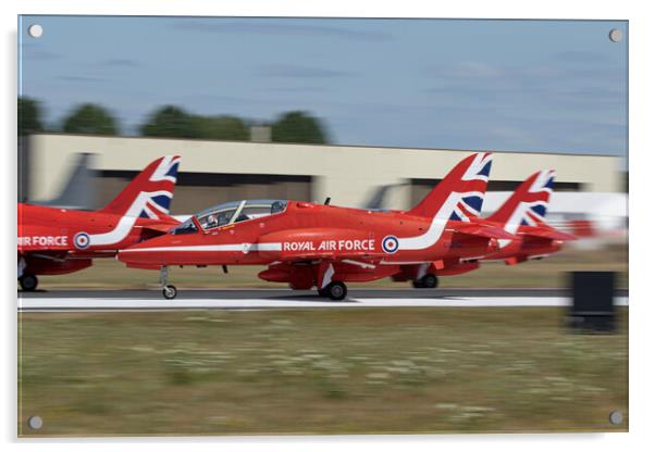 Red Arrows Take Off Acrylic by J Biggadike