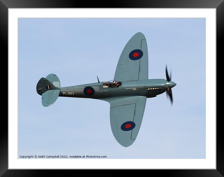 Blue Spitfire Framed Mounted Print by Keith Campbell