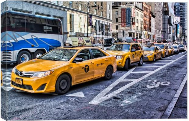 New York City Taxis Canvas Print by Valerie Paterson