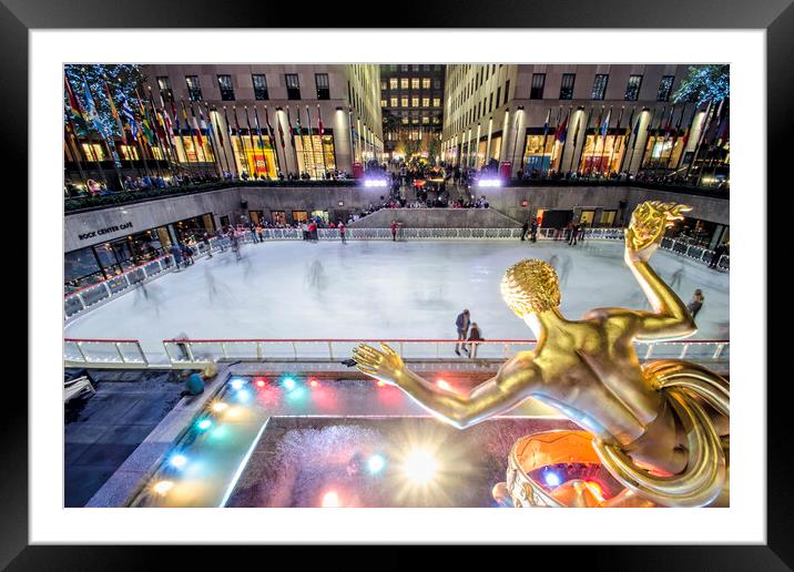 NYC Ice Rink Framed Mounted Print by Valerie Paterson