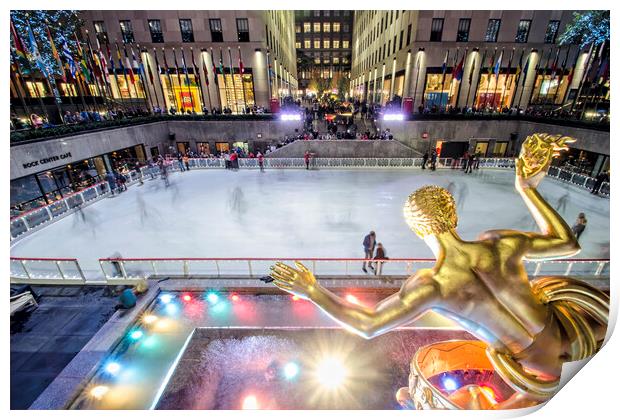 NYC Ice Rink Print by Valerie Paterson