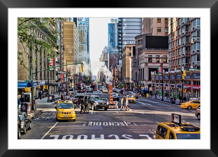 New York City Street Framed Mounted Print by Valerie Paterson