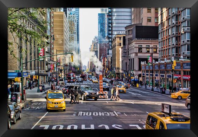 New York City Street Framed Print by Valerie Paterson