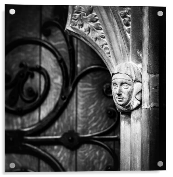 The face at the door. Acrylic by Bill Allsopp