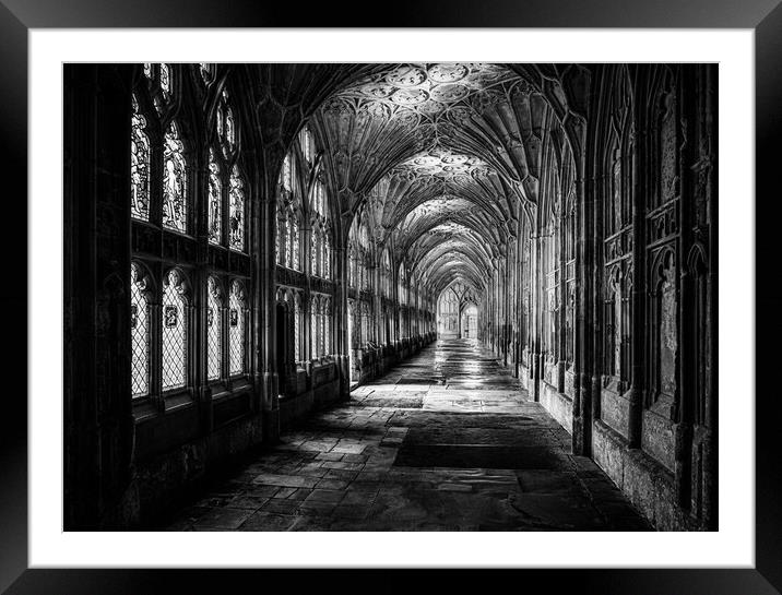 Gloucester Cathedral Cloisters. Framed Mounted Print by Bill Allsopp