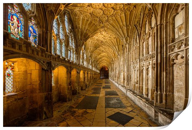 Gloucester Cathedral Cloisters. Print by Bill Allsopp