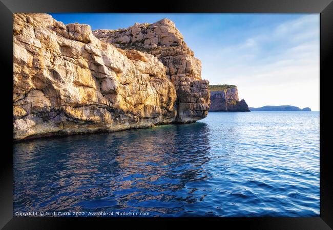 Majestic Cliffs of Cabrera Island - CR2204-7392-OR Framed Print by Jordi Carrio