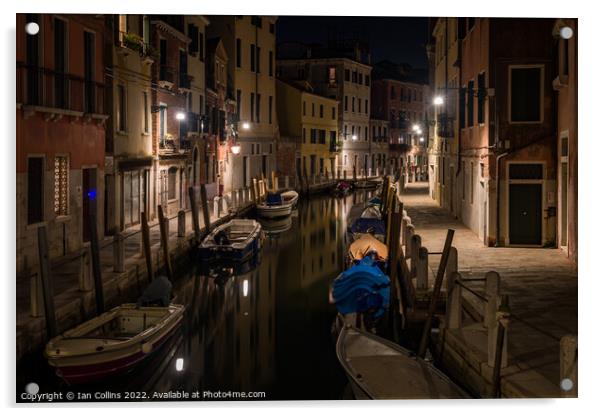 Rio de le Romite, Venice Acrylic by Ian Collins