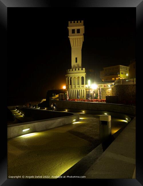 Santa Cruz Tower During Night Framed Print by Angelo DeVal