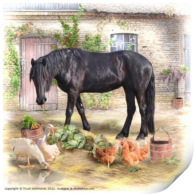 The Stable Yard Print by Trudi Simmonds