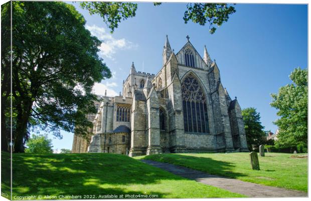 Ripon Cathedral Posterior View Colour  Canvas Print by Alison Chambers