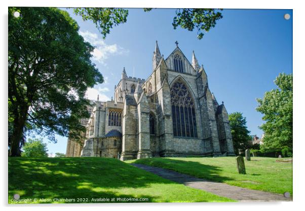 Ripon Cathedral Posterior View Colour  Acrylic by Alison Chambers