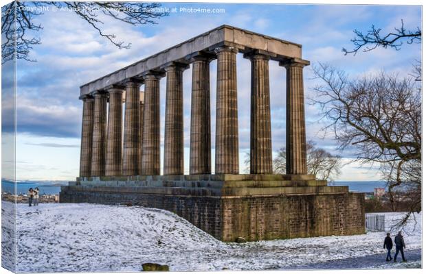 National Monument of Scotland on Calton Hill Canvas Print by Angus McComiskey