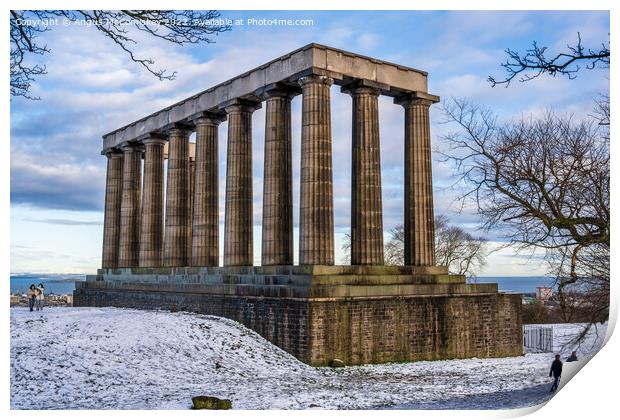 National Monument of Scotland on Calton Hill Print by Angus McComiskey