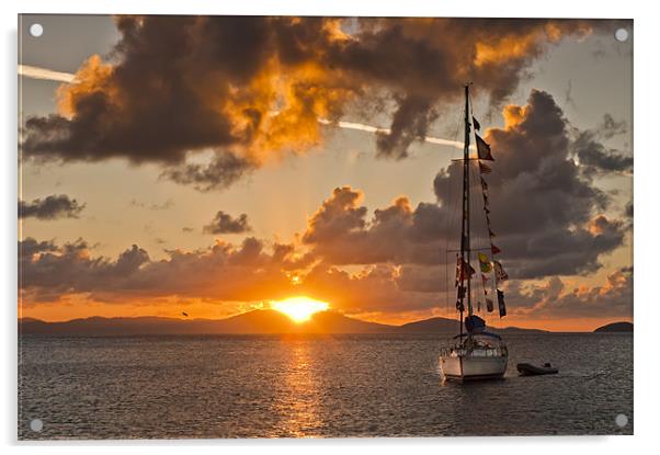 Caribbean Sunrise Acrylic by Ian Collins