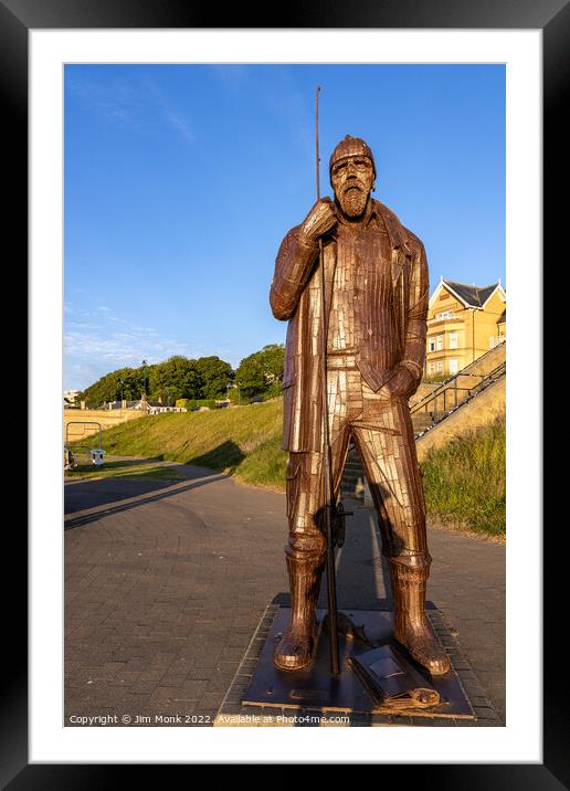 A High Tide In Short Wellies, Filey Framed Mounted Print by Jim Monk