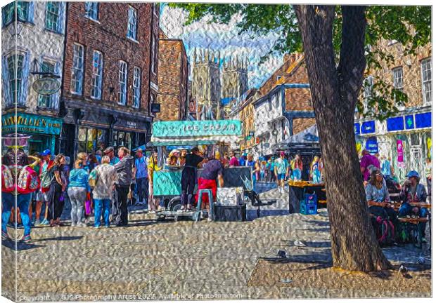 York in August Streetview in Oil Canvas Print by GJS Photography Artist