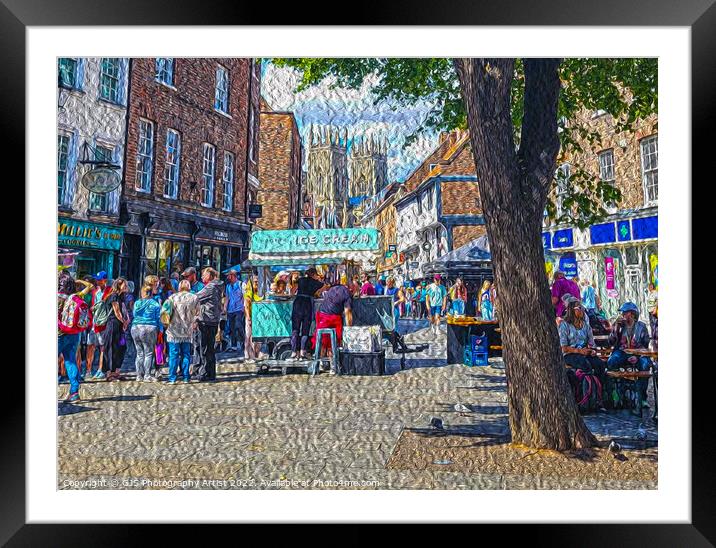 York in August Streetview in Oil Framed Mounted Print by GJS Photography Artist