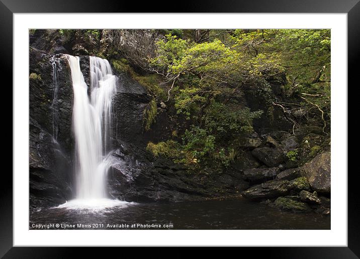 Inversnaid Waterfall Framed Mounted Print by Lynne Morris (Lswpp)