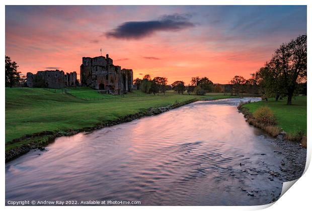 Brougham castle at sunset (Penrith) Print by Andrew Ray